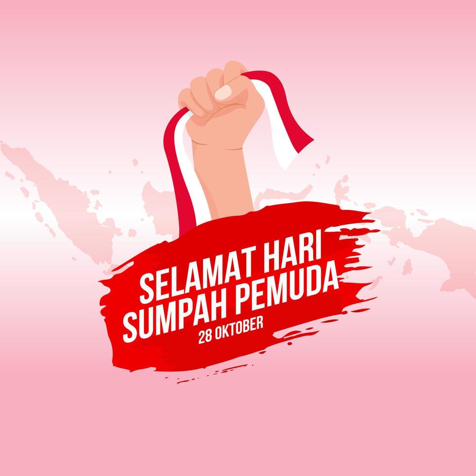 vector illustratie. selamat hari sumpah pemuda. vertaling gelukkig Indonesisch jeugd belofte