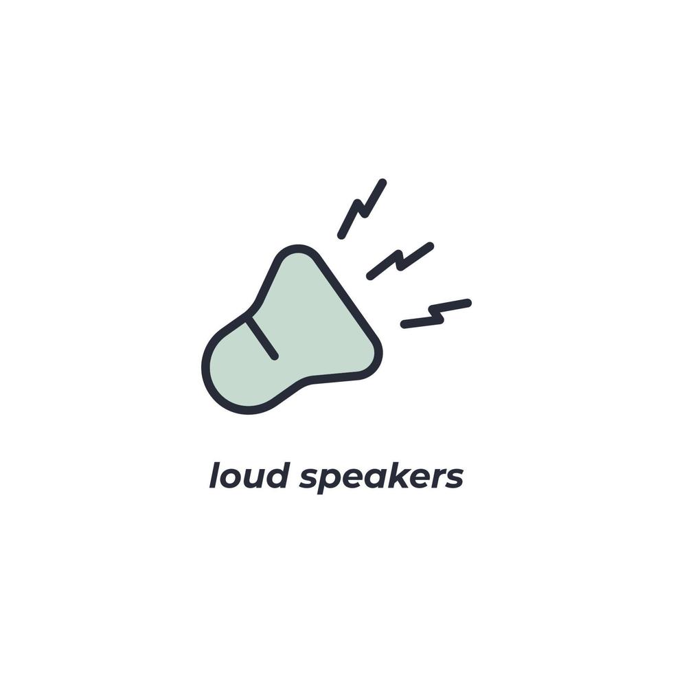 vector teken luid luidsprekers symbool is geïsoleerd Aan een wit achtergrond. icoon kleur bewerkbaar.