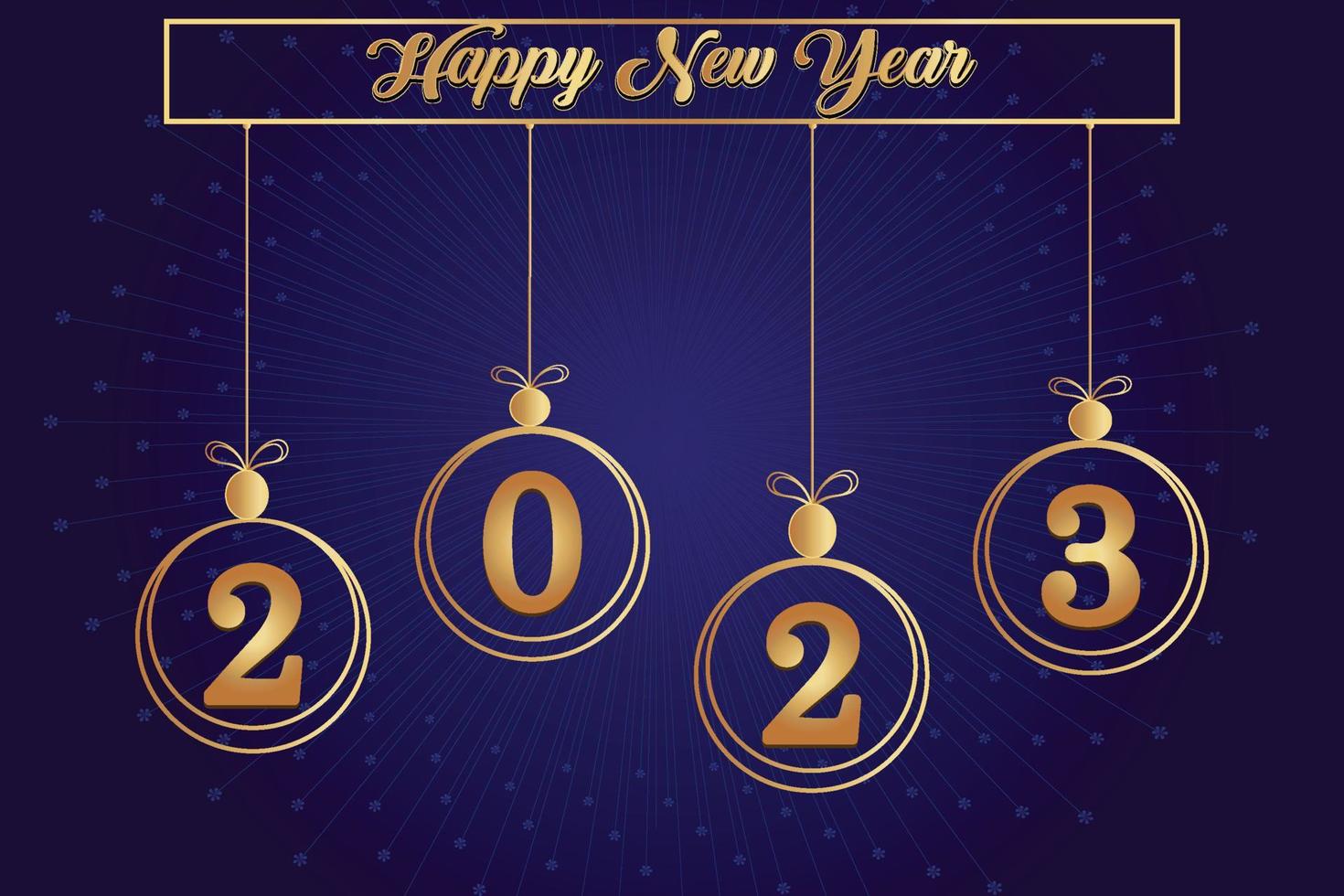 2023 gelukkig nieuw jaar achtergrond ontwerp met blauw en gouden kleur . groet kaart, na, banier ontwerp illustratie vector