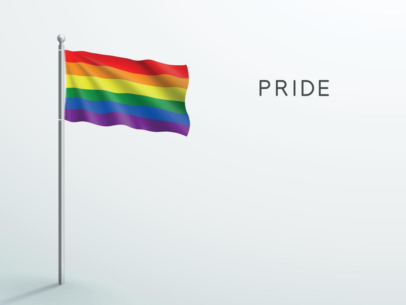 lgbt homo trots regenboog vlag 3d element golvend Aan vlaggenmast vector