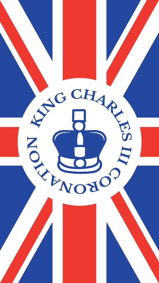 poster voor koning Charles iii kroning met Brits vlag vector illustratie.