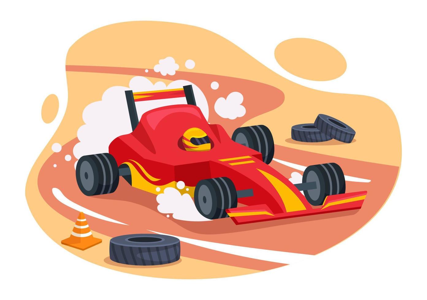 formule racing sport auto bereiken Aan ras stroomkring de af hebben lijn tekenfilm illustratie naar winnen de kampioenschap in vlak stijl hand- getrokken Sjablonen ontwerp vector