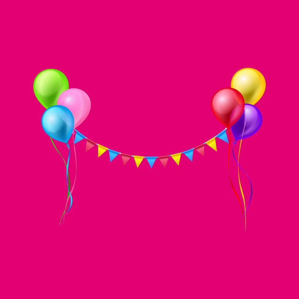 roze ballonnen met lint vector