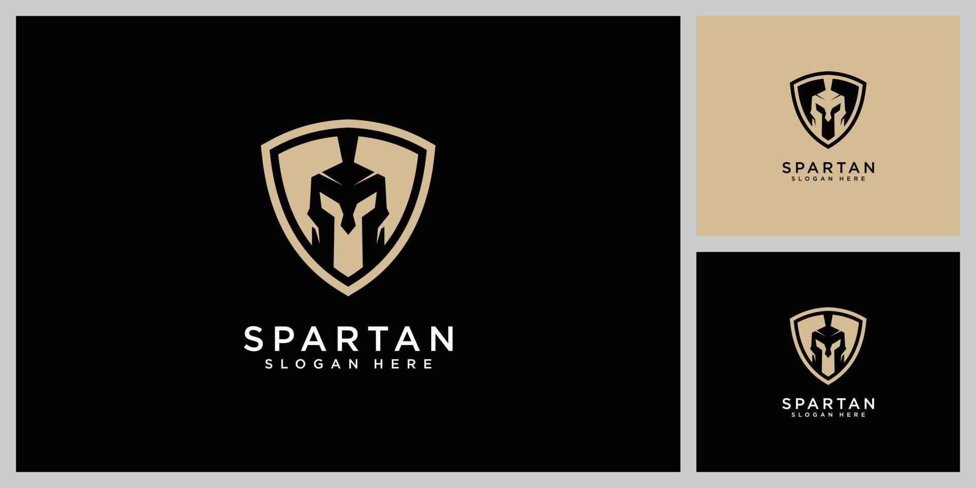 spartaans logo en vector design helm en hoofd
