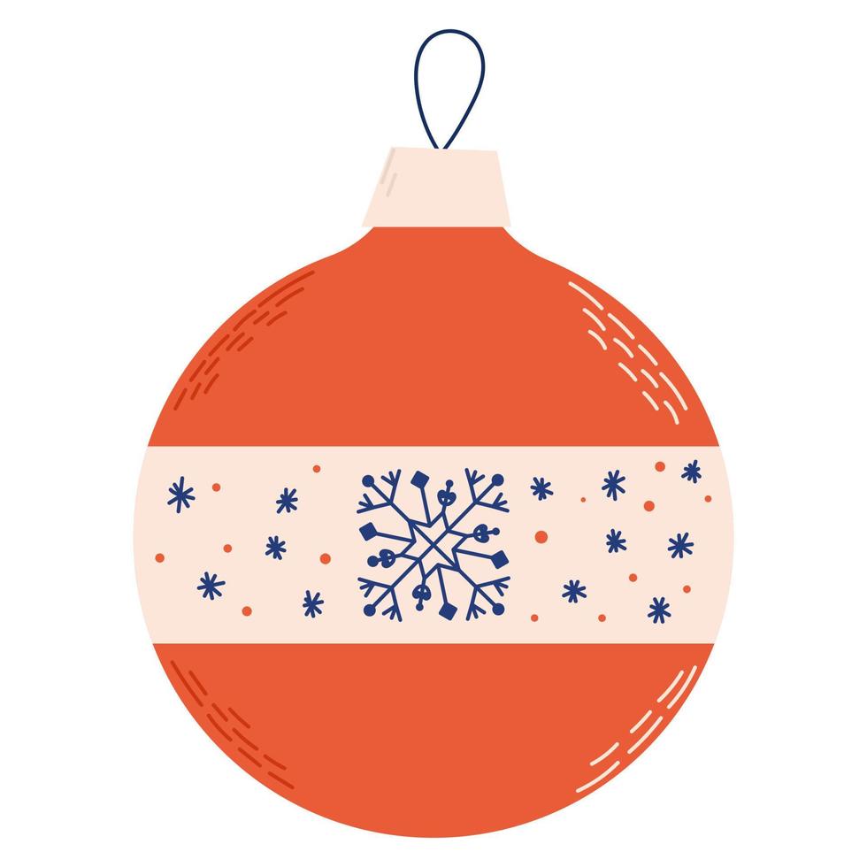 Kerstmis speelgoed- en bal in wijnoogst stijl. Kerstmis ornament vector