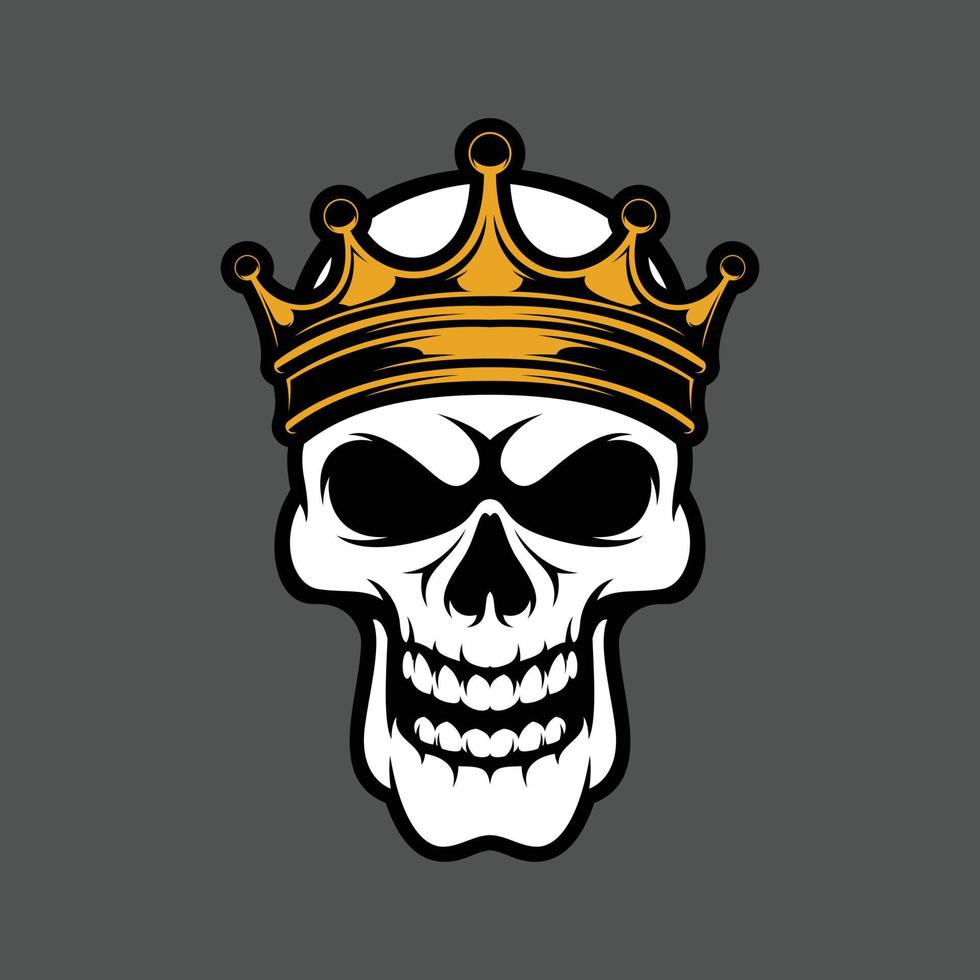 schedel kroon mascotte ontwerp vector