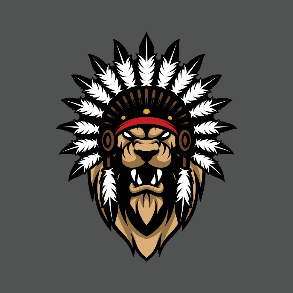 leeuw apache mascotte ontwerp vector