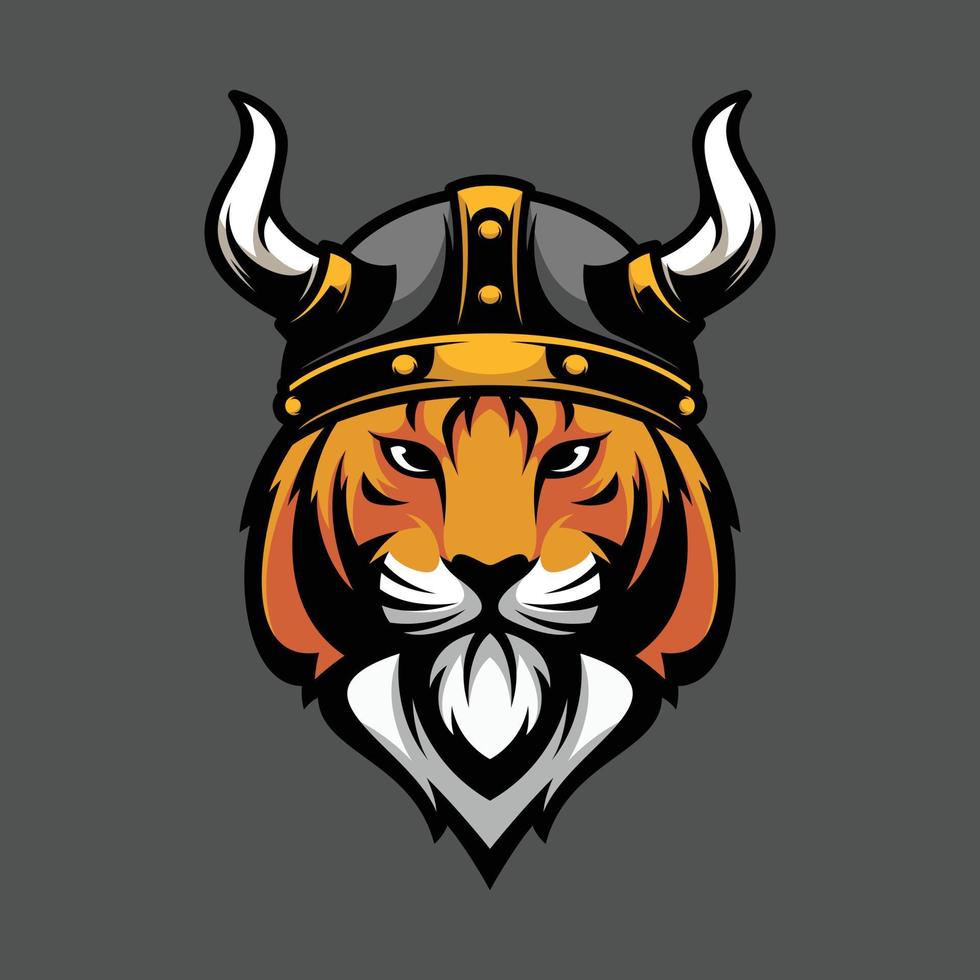 tijger viking mascotte ontwerp vector