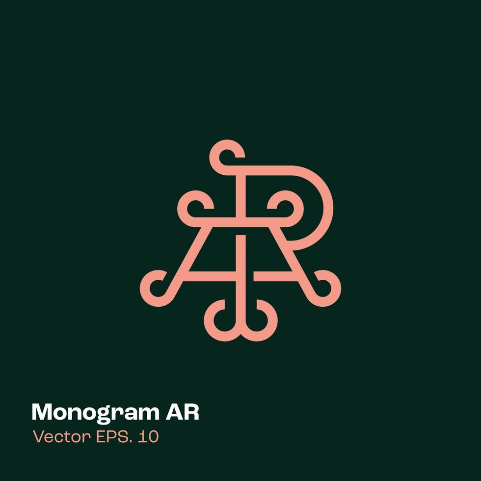 monogram logo ar vector