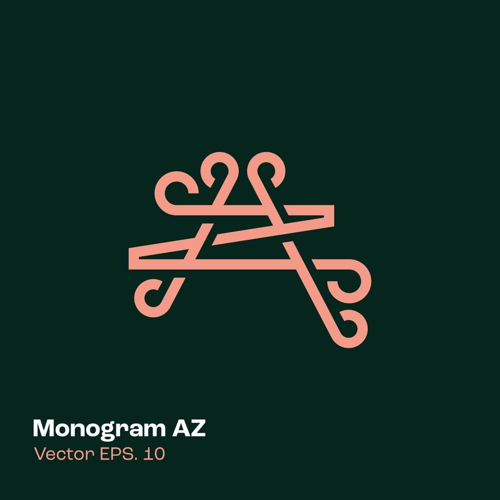 monogram logo az vector