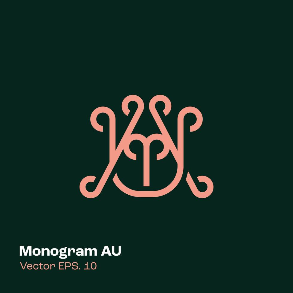 monogram logo au vector