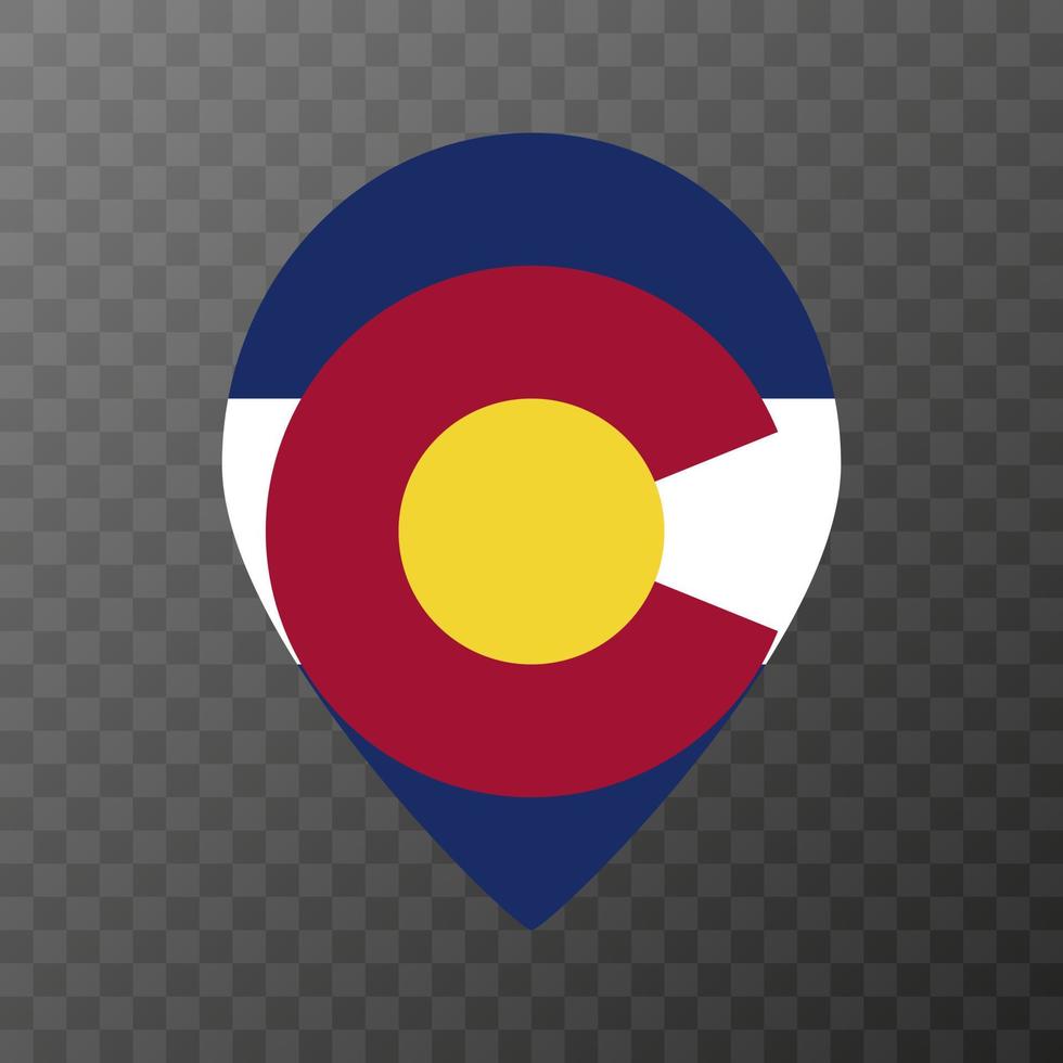 kaart wijzer met vlag Colorado staat. Alabama vlag. vector illustratie.