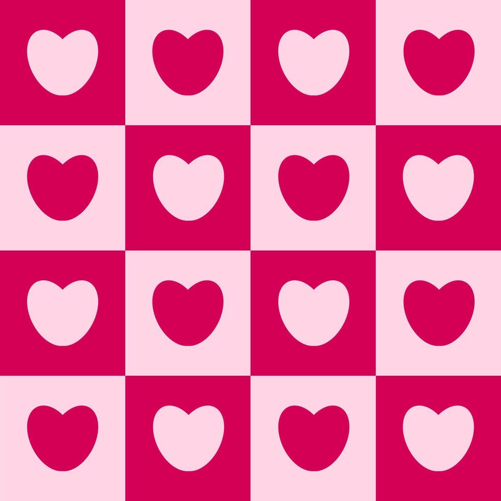 naadloos geruit doos patroon met rood en roze toon kleur van de hart. abstract meetkundig achtergrond. vector