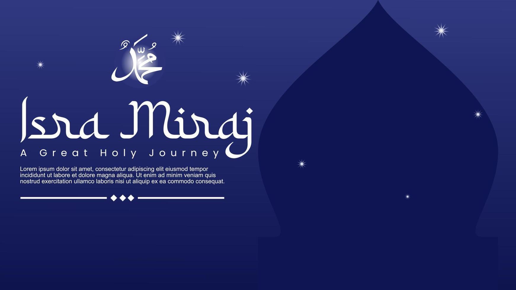 isra miraj de Super goed heilig nacht reis profeet Mohammed. minimalistische vlak illustratie stijl vector