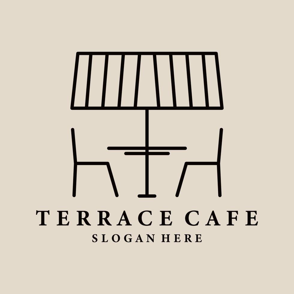 terras cafe kunst logo, icoon en symbool, vector illustratie ontwerp