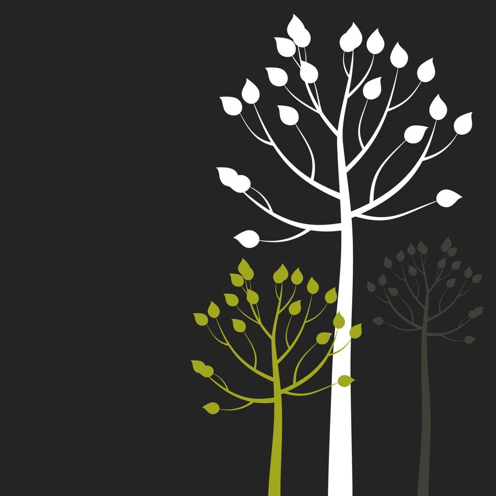 drie bomen Aan een grijs achtergrond. een vector illustratie