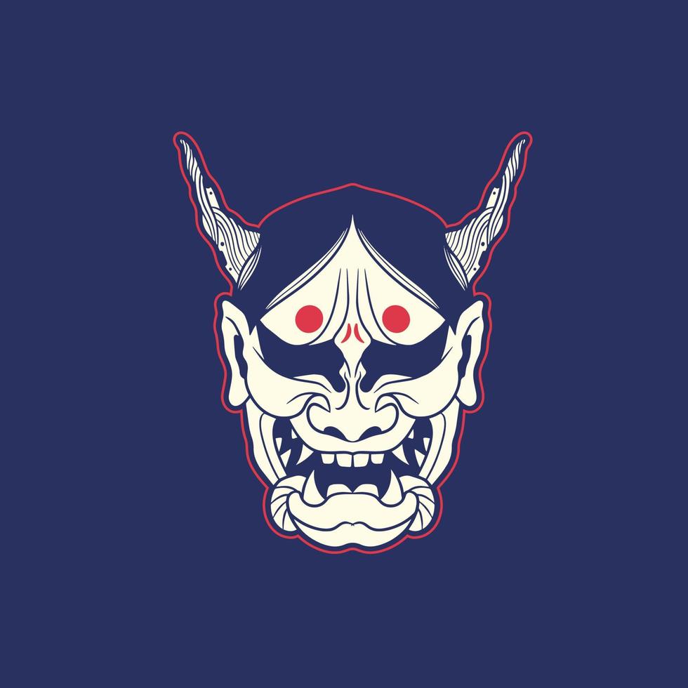 oni Japans duivel masker, vector illustratie