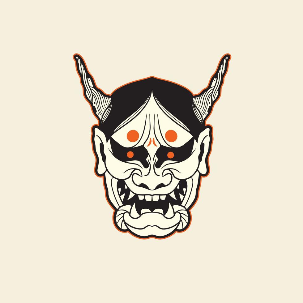 oni Japans duivel masker, vector illustratie