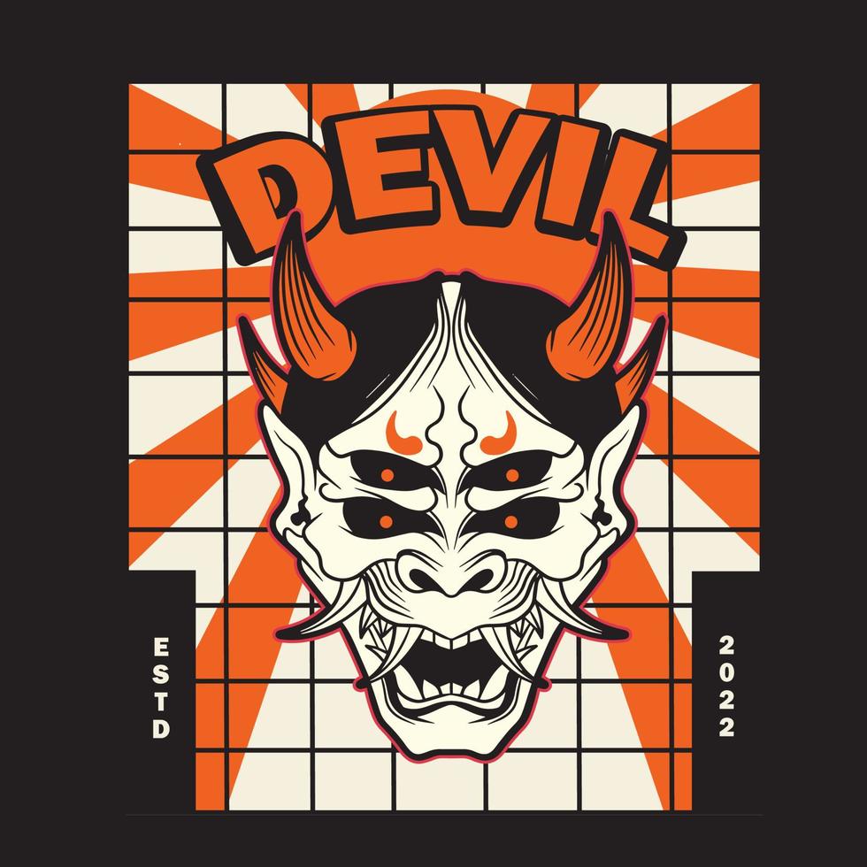 oni Japans duivel masker, vector illustratie