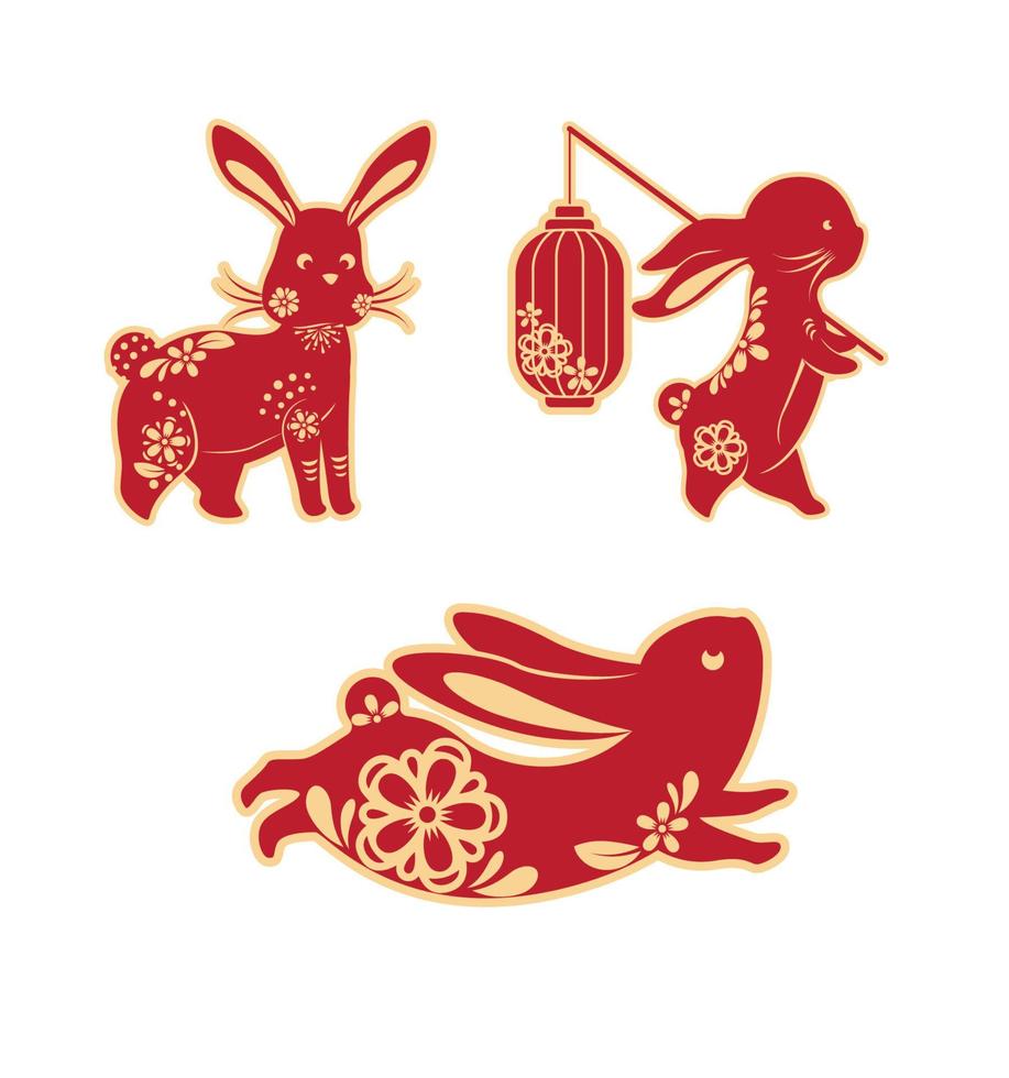 blij Chinese nieuw jaar - de jaar van de konijnen vector