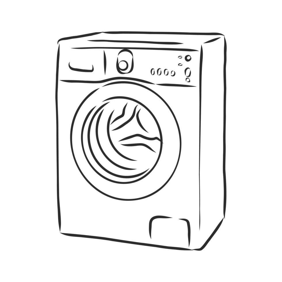 het wassen machine vector schetsen