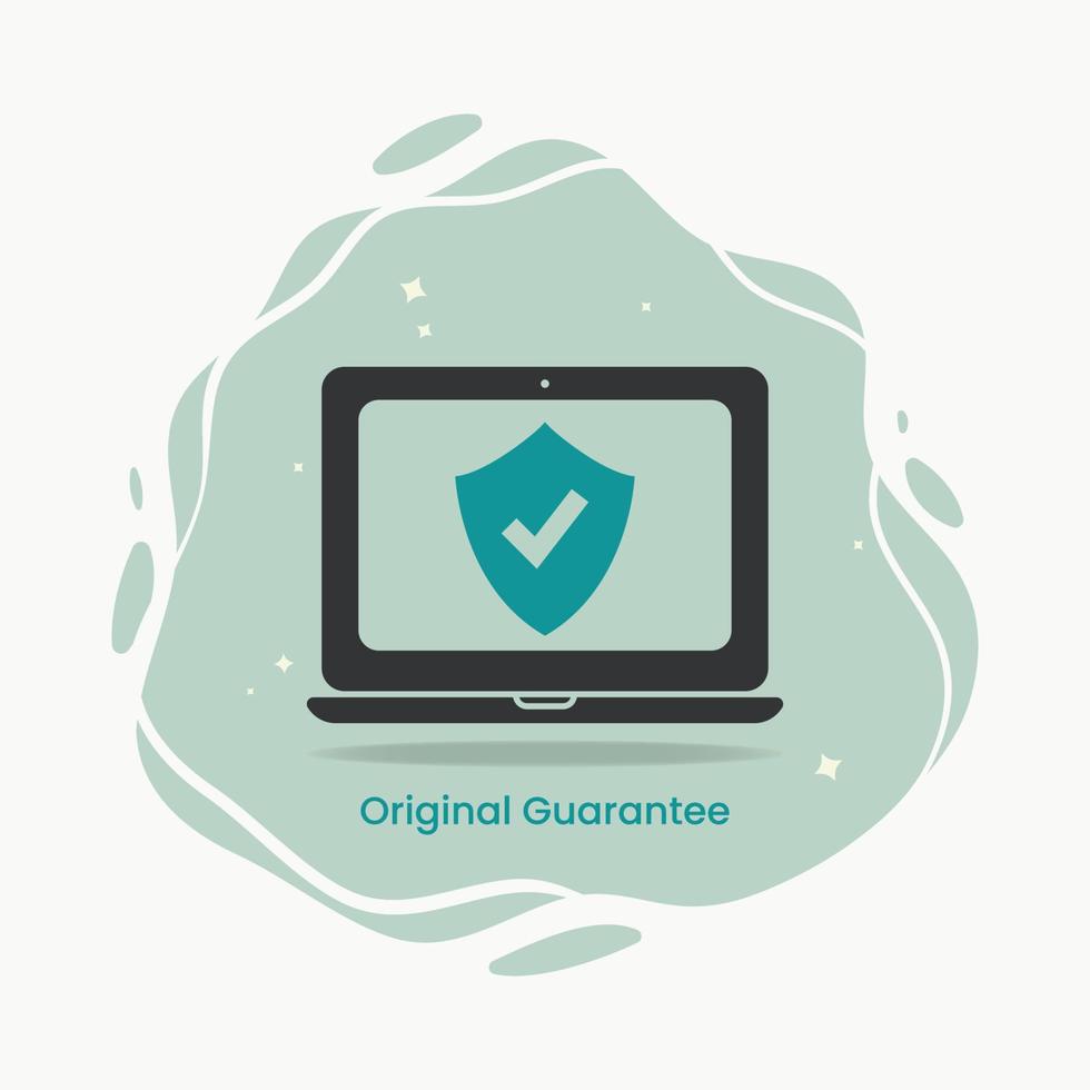 laptop origineel garantie icoon grafisch ontwerp vector illustratie