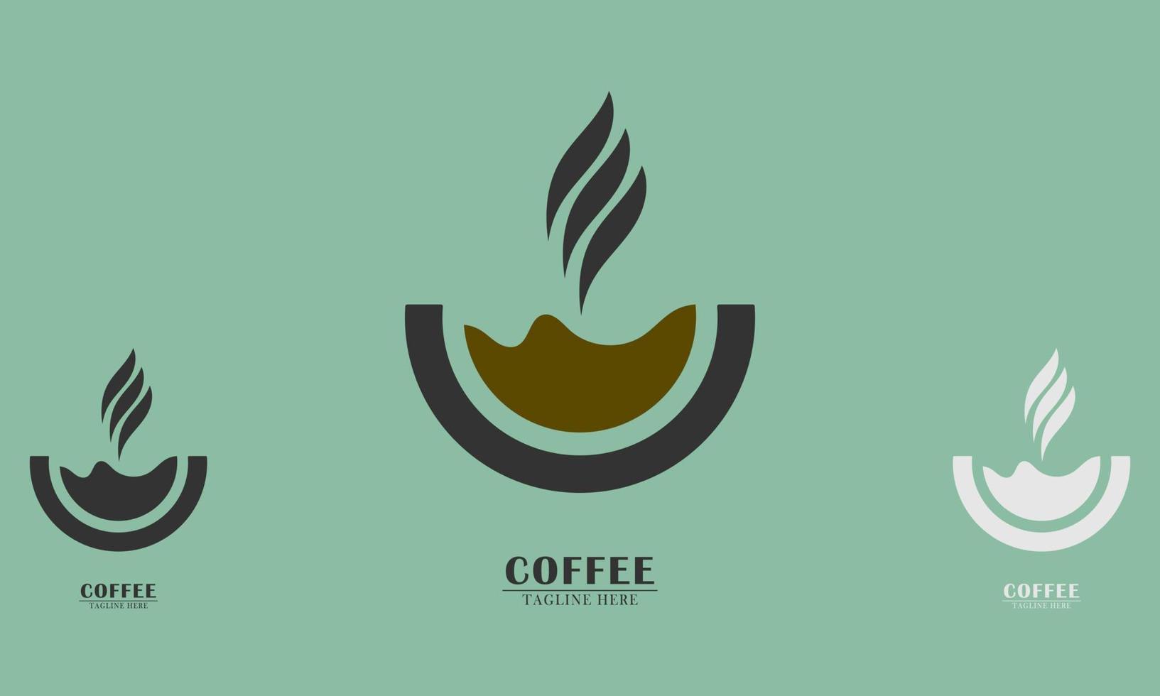 halfronde kop en stoom- koffie logo icoon vector