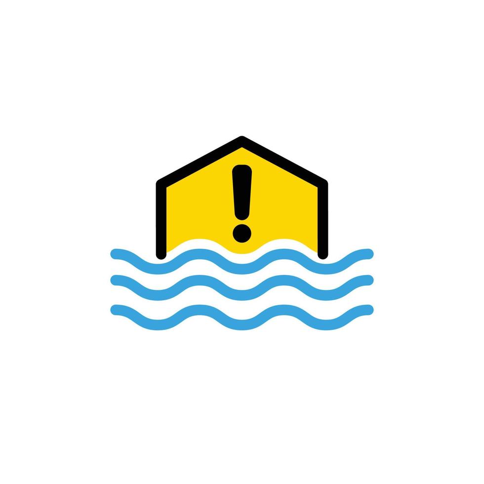 overstroming ramp schade symbool logo illustratie vector