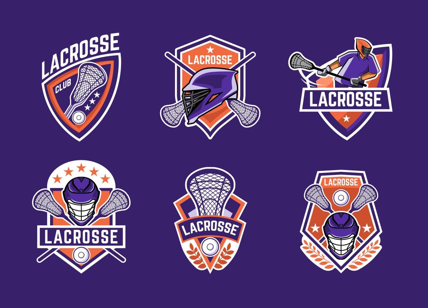 sport lacrosse logo reeks vector