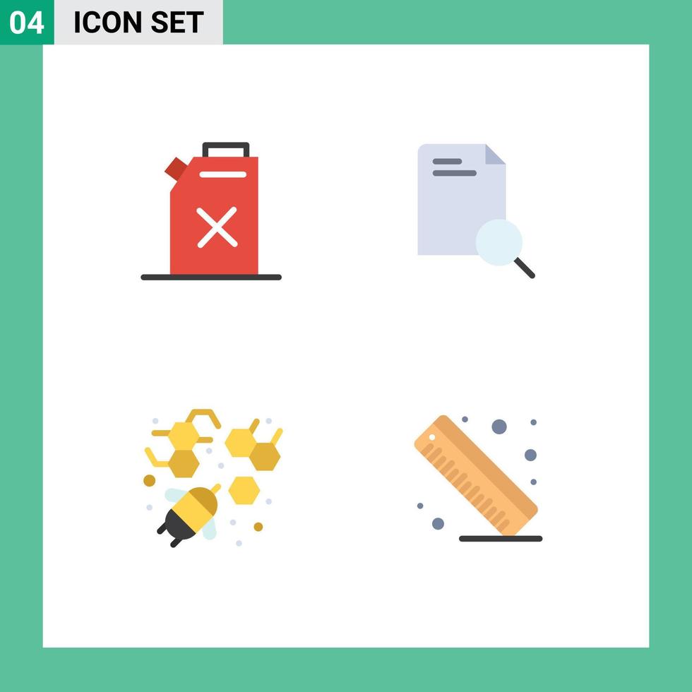 gebruiker koppel pak van 4 eenvoudig vlak pictogrammen van benzine landbouw zoeken document heerser bewerkbare vector ontwerp elementen