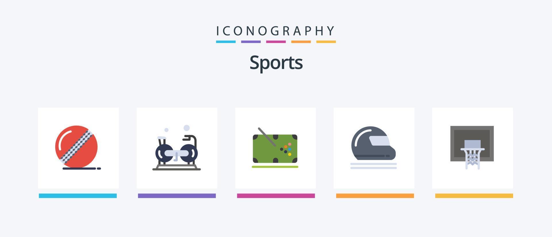 sport- vlak 5 icoon pak inclusief doel bewaarder. motorfiets. cardio. helm . stok. creatief pictogrammen ontwerp vector