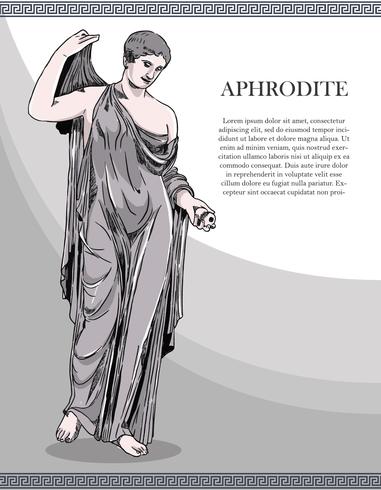Aphrodite schets Vintage vectorillustratie vector