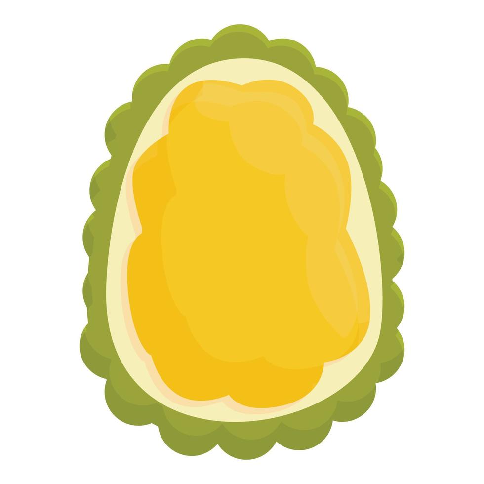 voor de helft jackfruit icoon tekenfilm vector. zomer voedsel vector