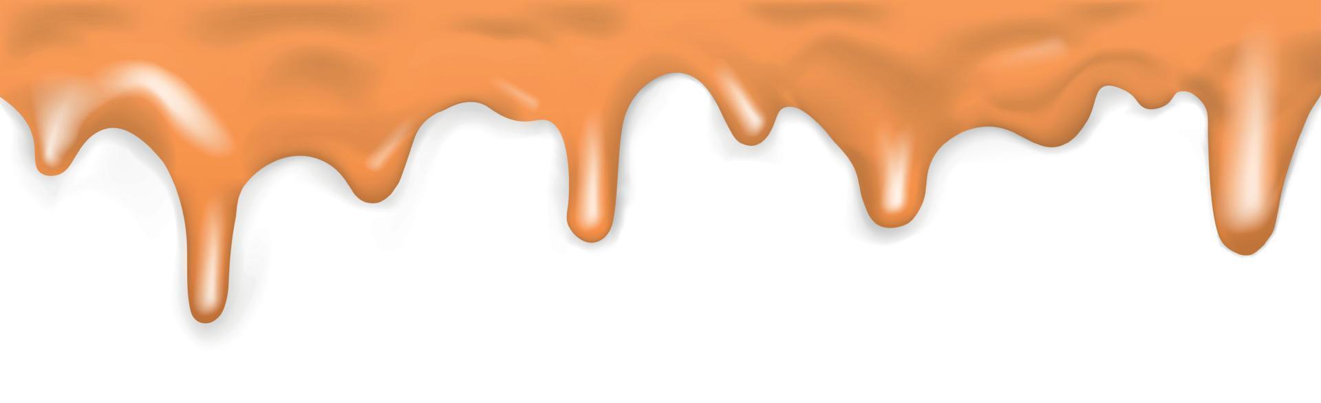 vloeiende karamel, Aan wit achtergrond sjabloon - vector