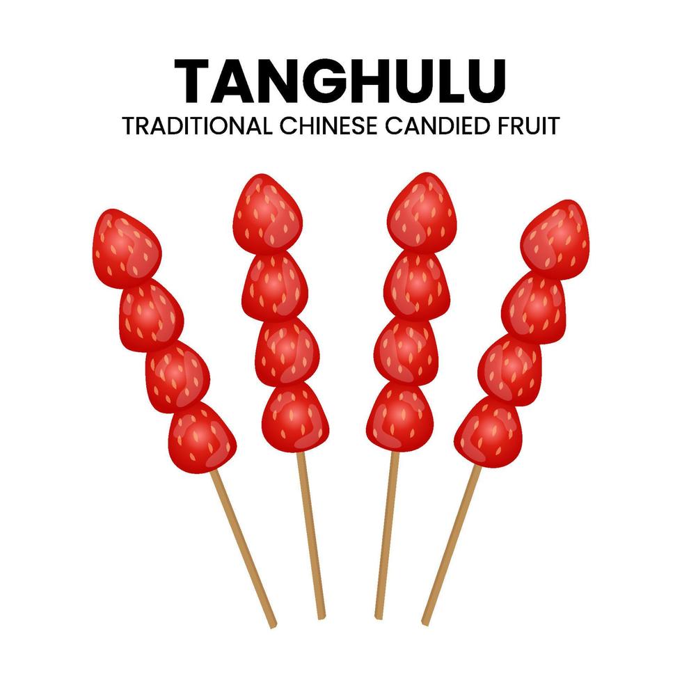 tanghulu Aziatisch voedsel vector illustratie