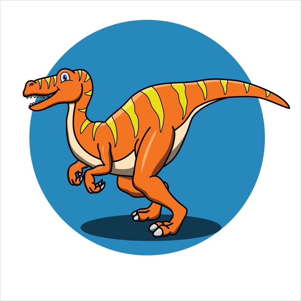 velociraptor in vector illustratie ontwerp in tekenfilm stijl