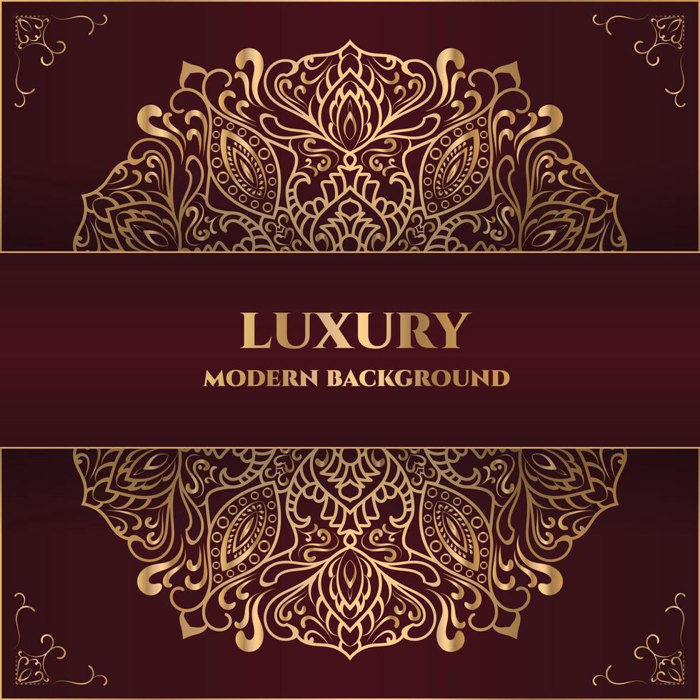 uniek en luxe mandala achtergrond in gouden kleur voor uitnodiging en andere werk. vector