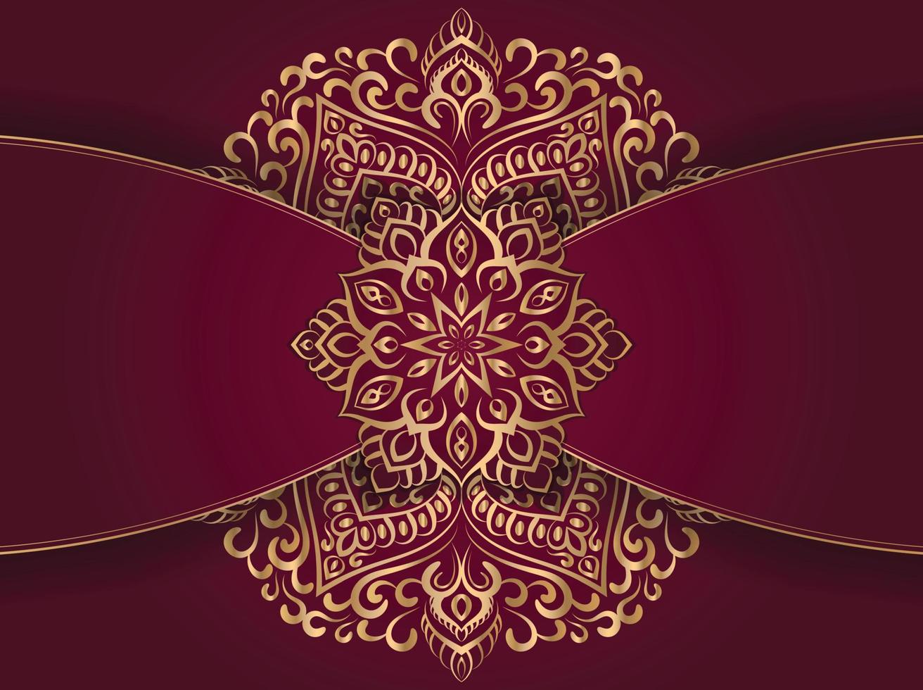 uniek en luxe mandala achtergrond in gouden kleur voor uitnodiging en andere werk. vector