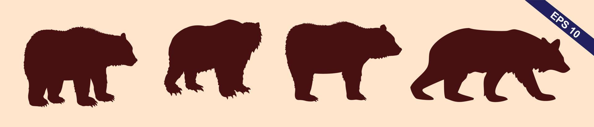 divers beer silhouetten Aan de licht grijs achtergrond vector
