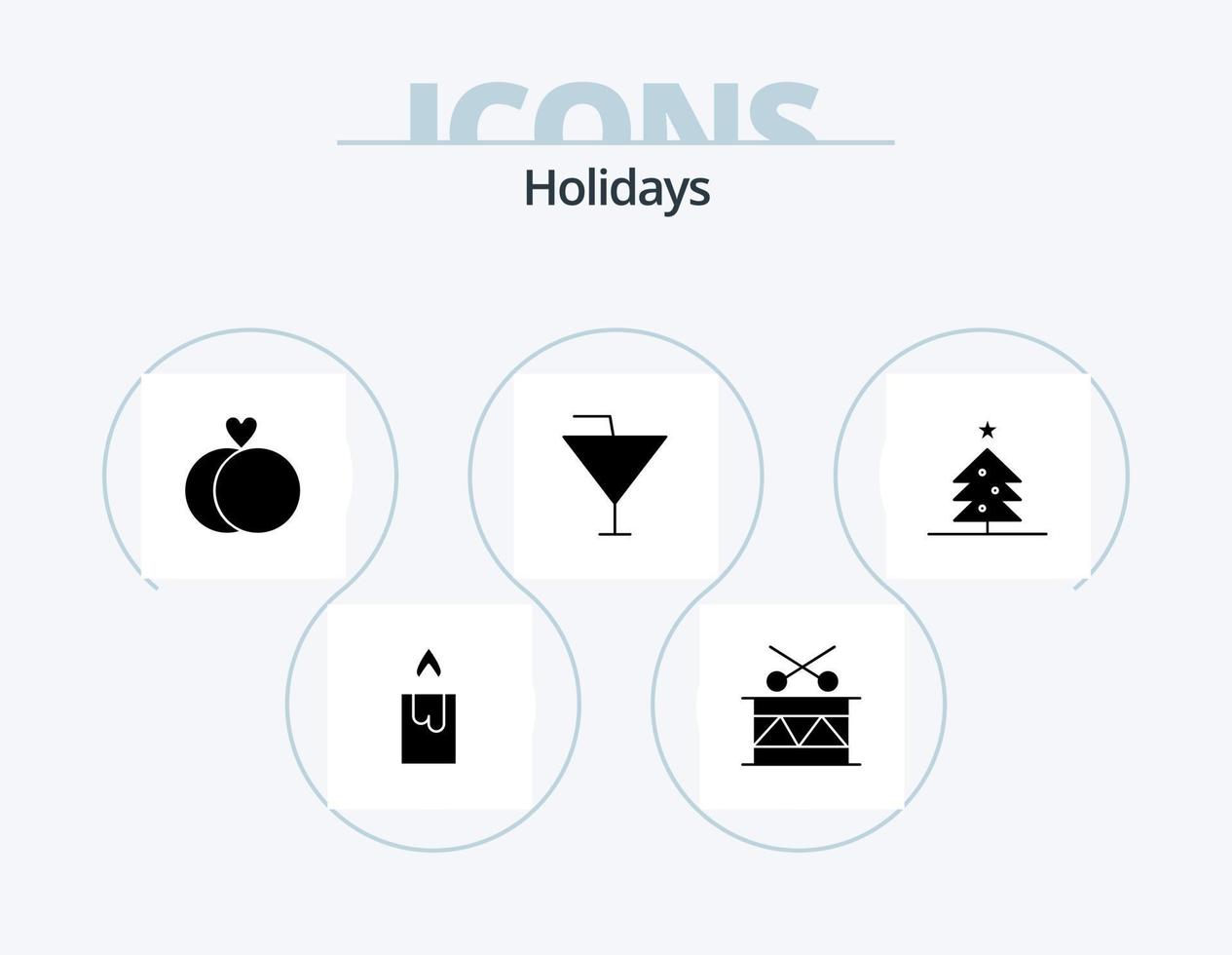 vakantie glyph icoon pak 5 icoon ontwerp. . ster. bruiloft. kerstmis. partij vector