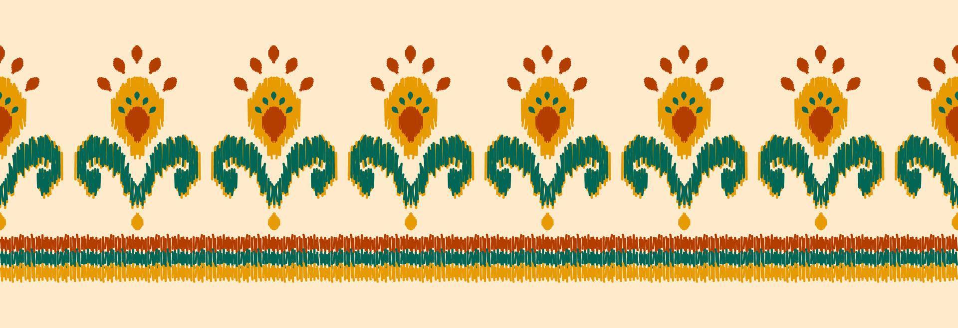 grens etnisch ikat patroon kunst. volk borduurwerk, en Mexicaans stijl. aztec meetkundig ornament afdrukken. vector