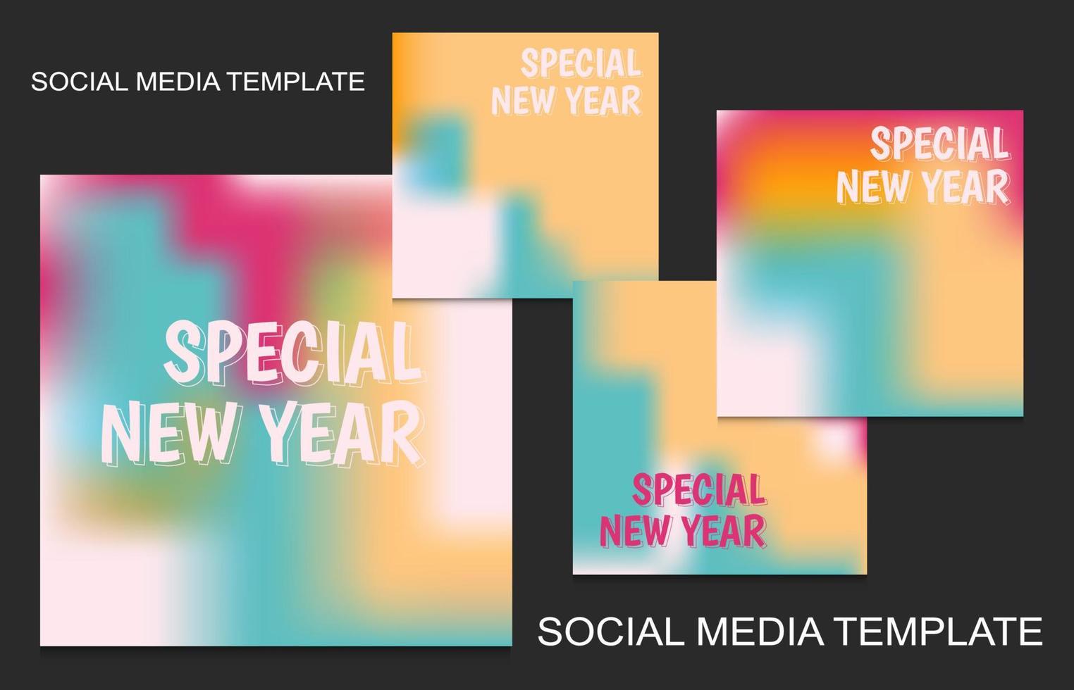 sociaal media banier voor nieuw jaar speciaal.verloop kleur achtergrond. vector