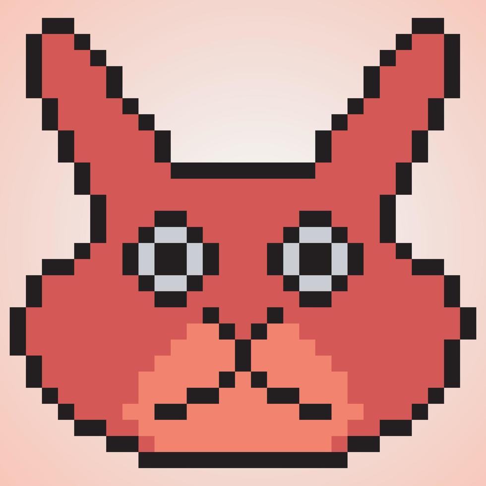 konijn hoofd met pixel kunst. vector illustratie