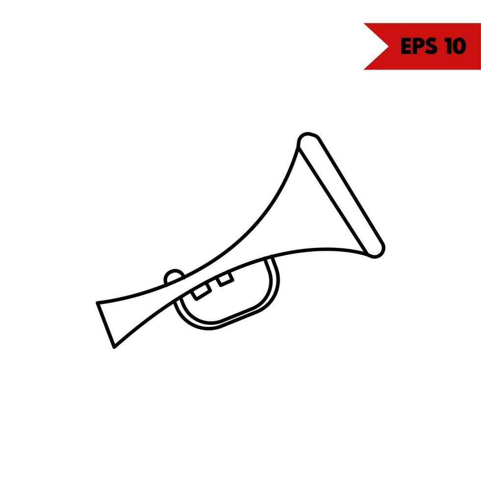illustratie van trompet lijn icoon vector