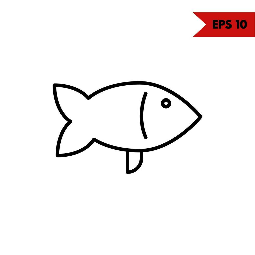 illustratie van vis lijn icoon vector