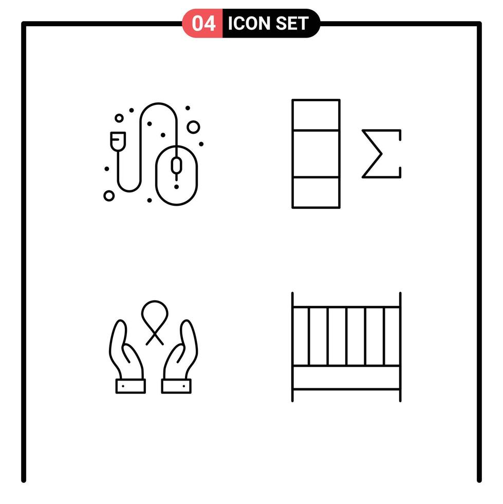 pictogram reeks van 4 gemakkelijk gevulde lijn vlak kleuren van computer lint controle samenvatting bed bewerkbare vector ontwerp elementen