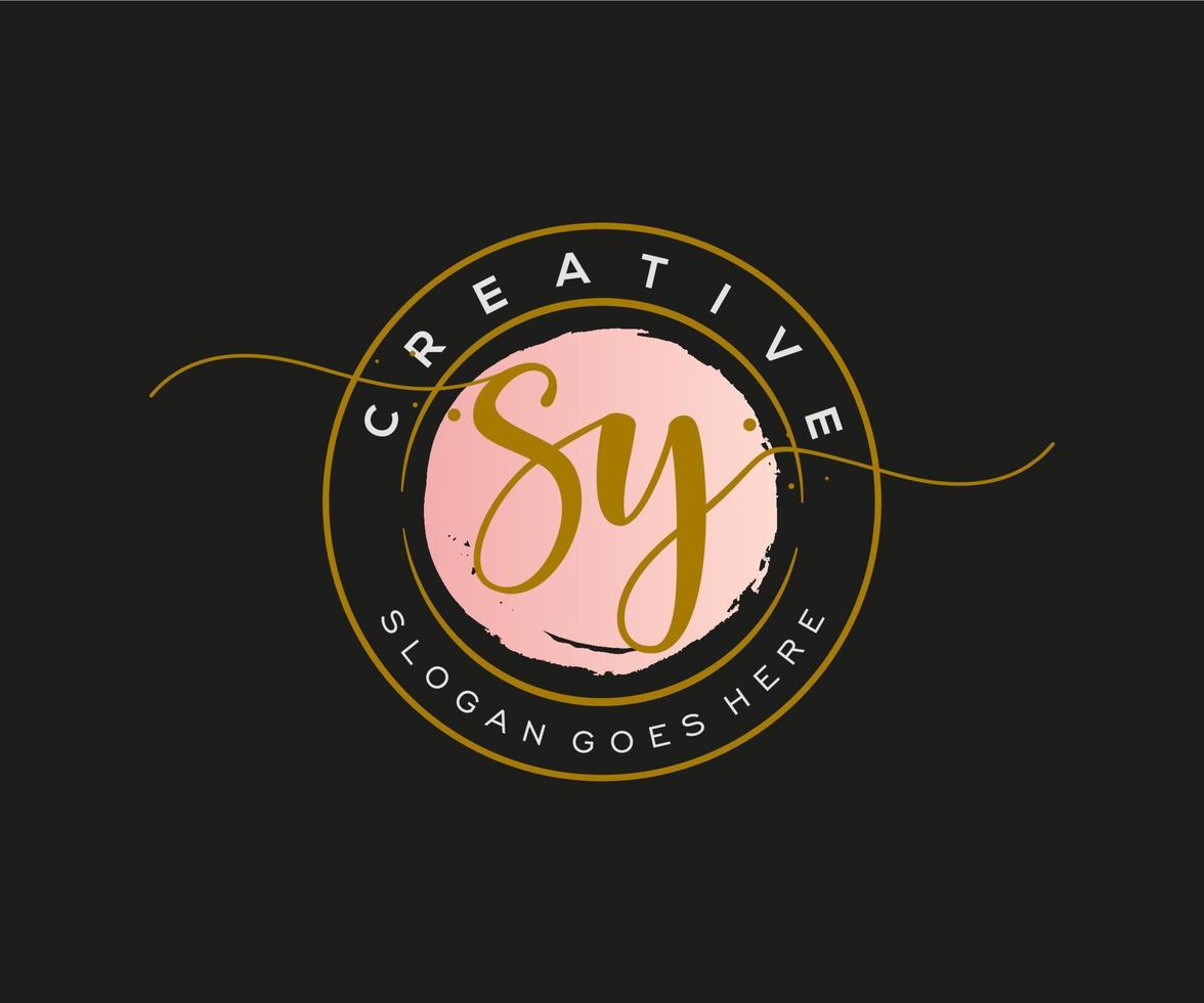 eerste sy vrouwelijk logo schoonheid monogram en elegant logo ontwerp, handschrift logo van eerste handtekening, bruiloft, mode, bloemen en botanisch met creatief sjabloon. vector