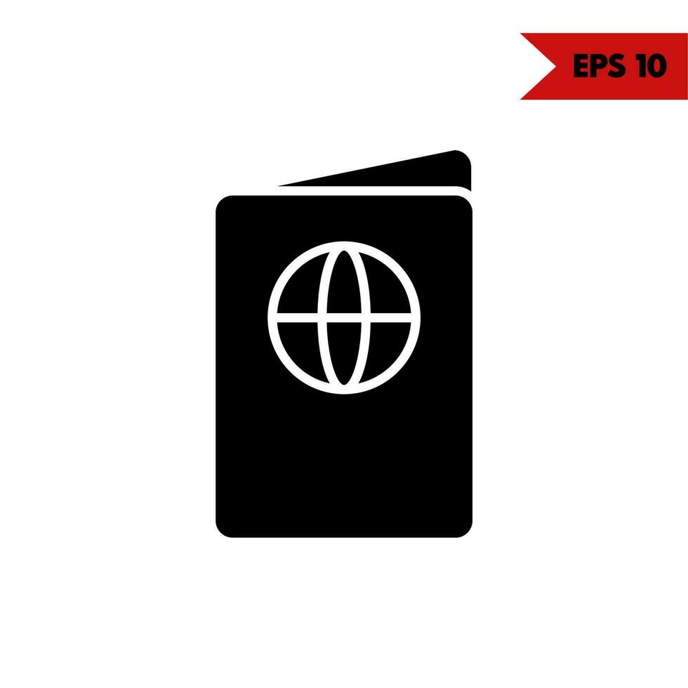 illustratie van paspoort glyph icoon vector