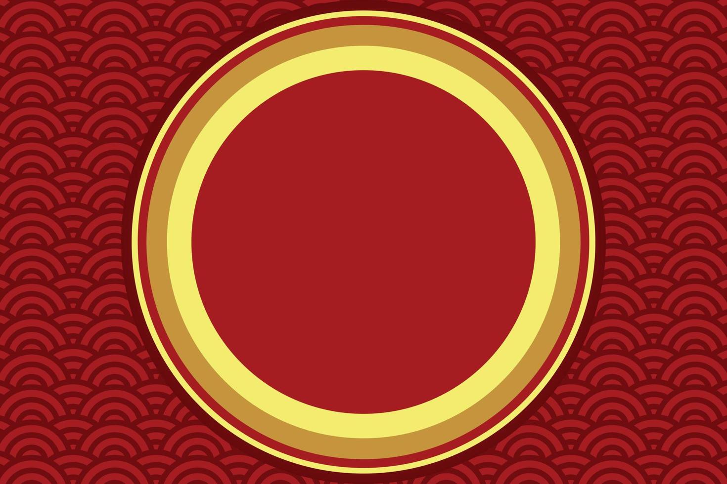 gouden ring met rood Golf achtergrond geschikt voor sier- oosters evenement vector