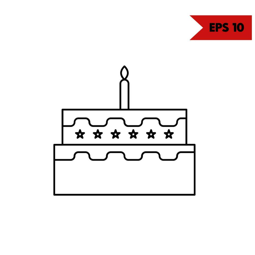 illustratie van verjaardag taart lijn icoon vector